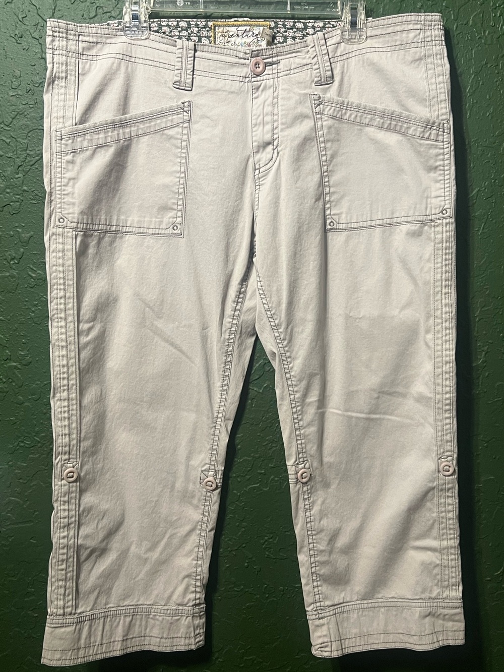 Aventura Organic Cotton Light Beige Convertible Cropped/Capris Women’s 14